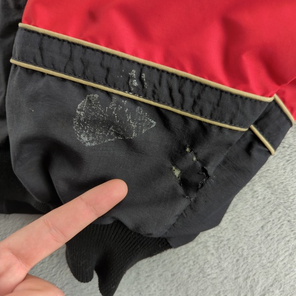 Polaris Bomber Jacket Mens Large Red Black Nylon Full Zip Coat Spellout Logo - Picture 10 of 15
